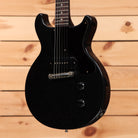 Gibson 1958 Les Paul Junior Doublecut VOS electric guitar Ebony Sparkle semi-hollow body with P90 pickup