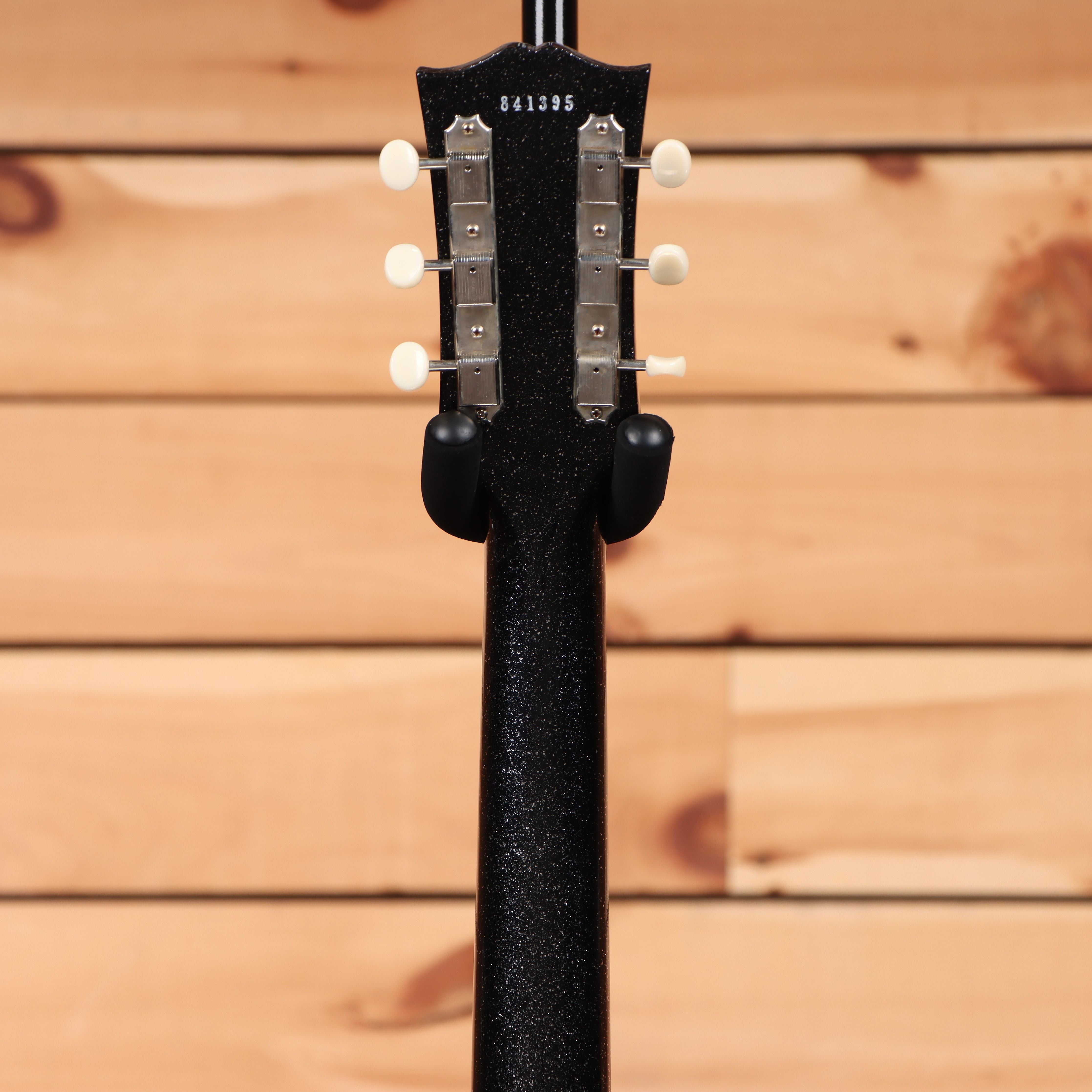 Gibson 1958 Les Paul Junior Doublecut VOS electric guitar Ebony Sparkle with P90 pickups and double-cutaway body