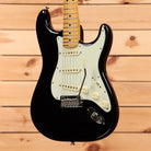 Pre-owned Fender American Professional II Stratocaster black electric guitar with white pickguard and maple neck