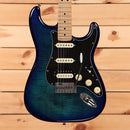Pre-owned Fender Limited Player Stratocaster HSS Plus Top electric guitar Blue Burst with maple neck