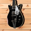 Gretsch Limited Stephen Stern Masterbuilt '62 Duo Jet semi-hollow electric guitar black over shell pink with Bigsby tremolo