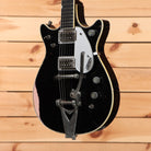 Gretsch Limited Stephen Stern Masterbuilt '62 Duo Jet semi-hollow electric guitar black over shell pink with Bigsby tremolo
