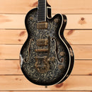 Gretsch Limited Stephen Stern Masterbuilt Broadkaster semi-hollow electric guitar relic aged black paisley with gold hardware