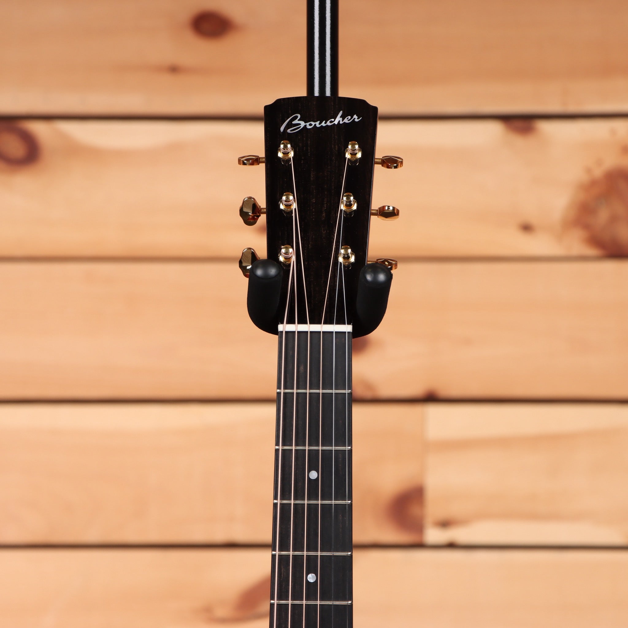 Boucher SG21G acoustic guitar natural finish with black headstock and rosewood fretboard