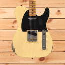 Fender Custom Shop 1950 Double Esquire Relic electric guitar Nocaster Blonde with single-coil pickups and maple neck