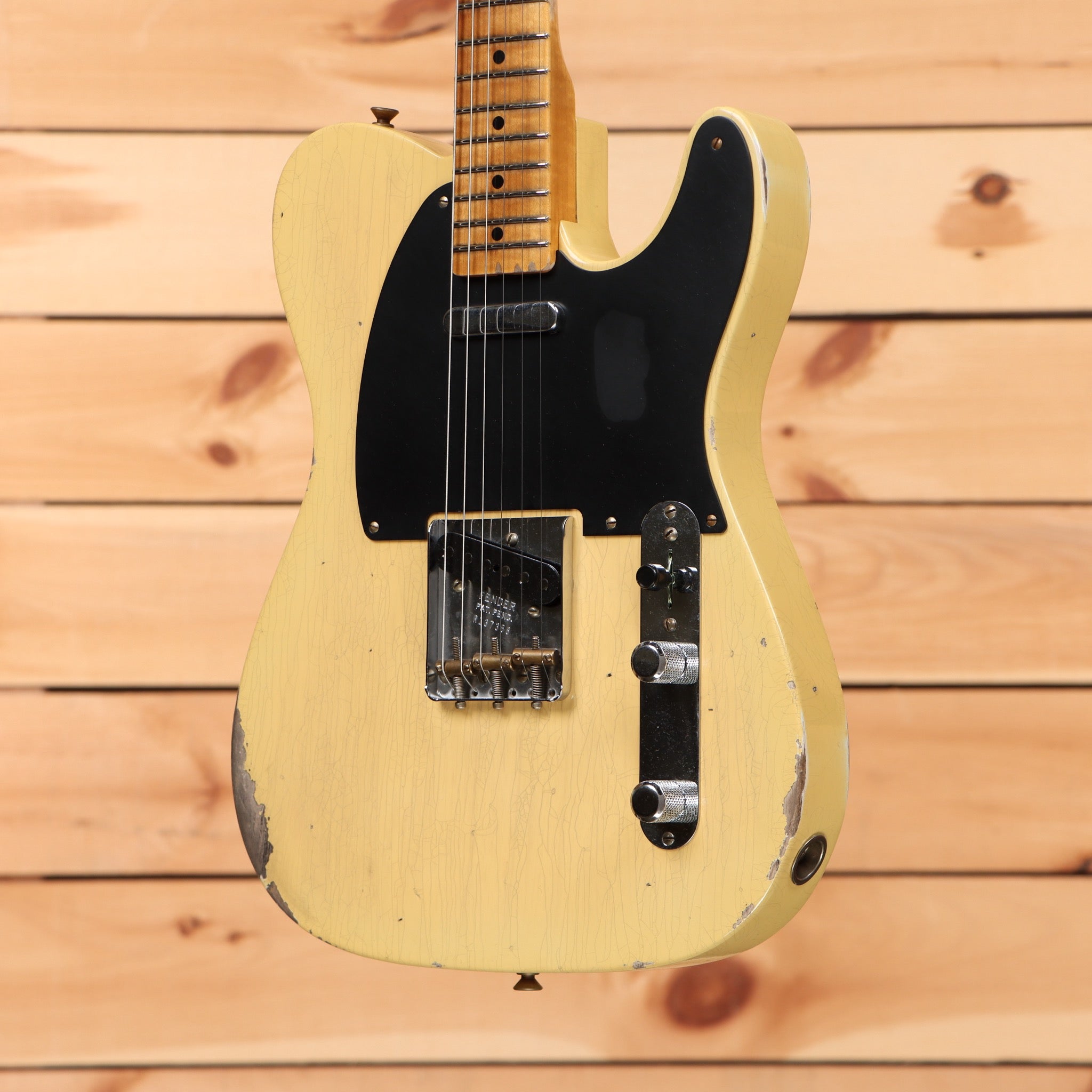 Fender Custom Shop 1950 Double Esquire Relic electric guitar Nocaster Blonde with black pickguard