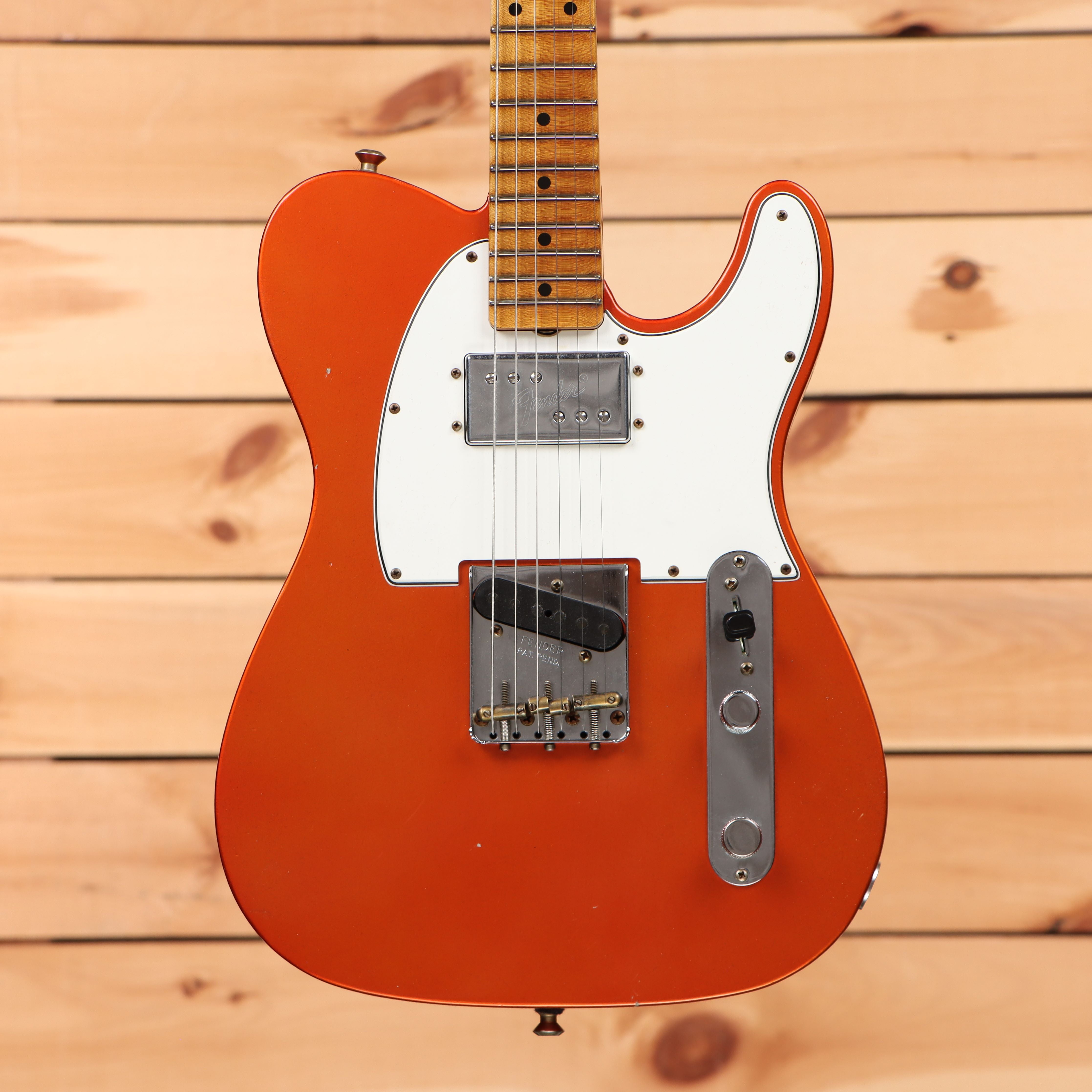 Fender Postmodern Telecaster Journeyman Relic electric guitar Faded Aged Candy Tangerine with white pickguard