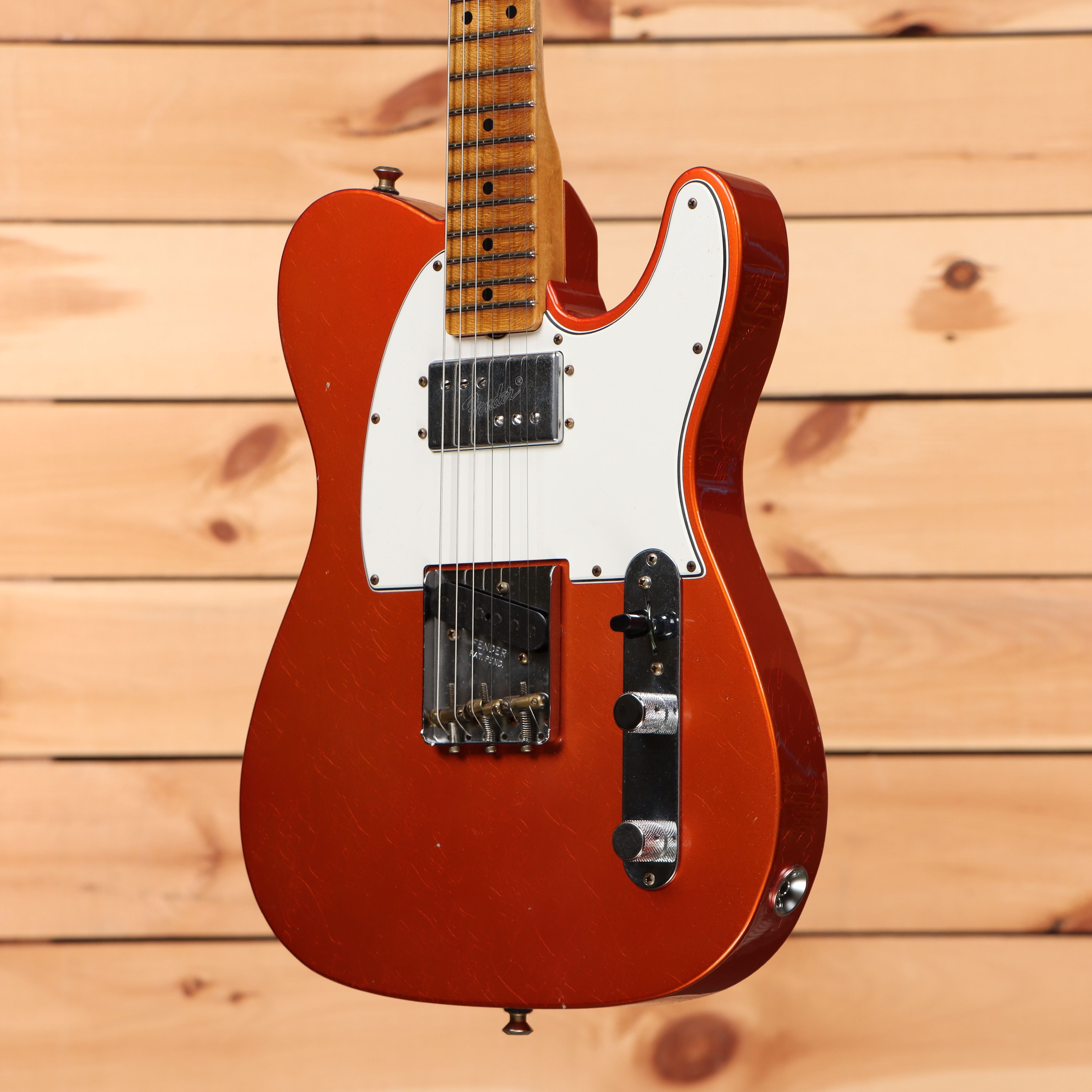 Fender Postmodern Telecaster Journeyman Relic electric guitar Faded Aged Candy Tangerine with single-coil pickups