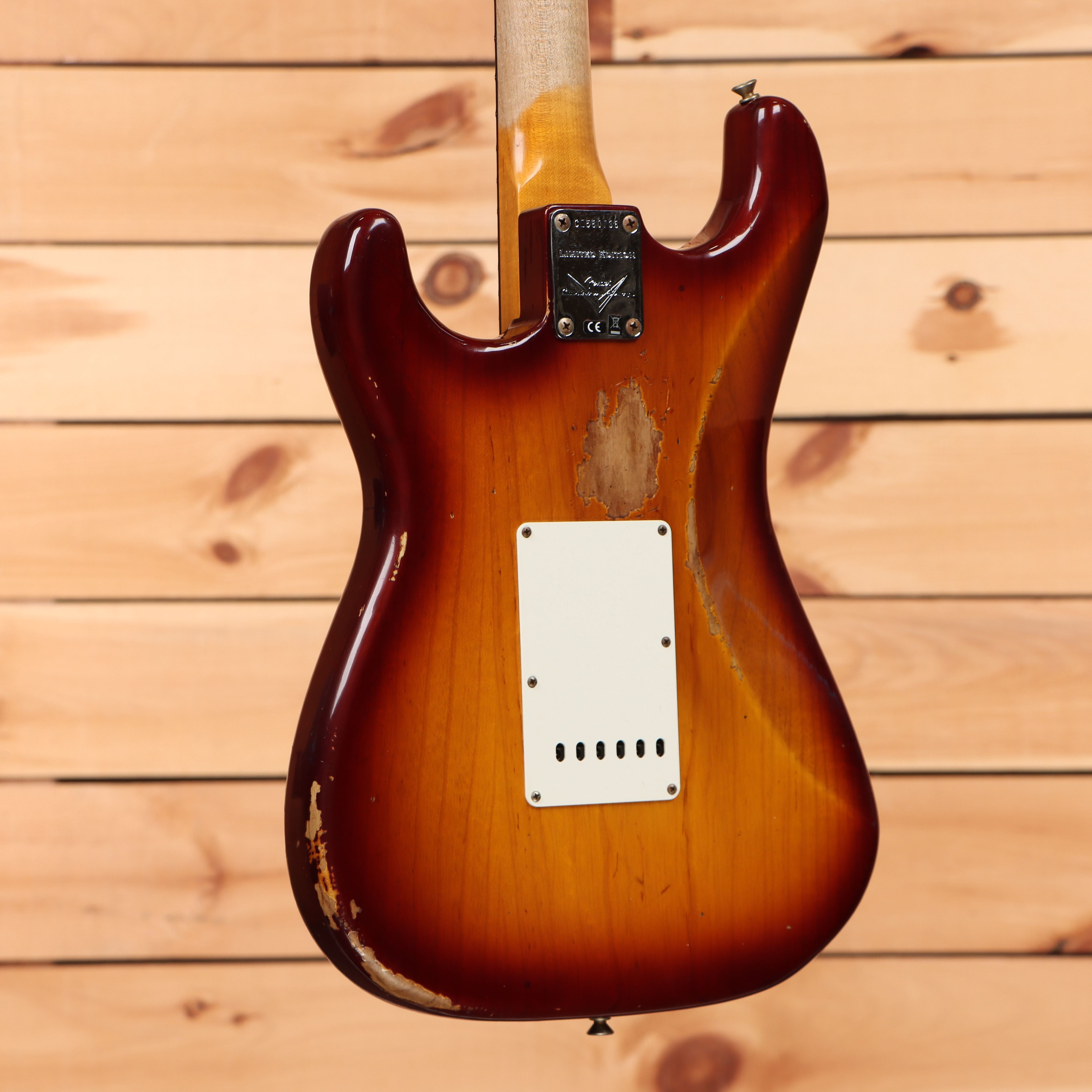 Fender Custom Shop Limited Troposphere Stratocaster heavy relic electric guitar tobacco sunburst with white pickguard