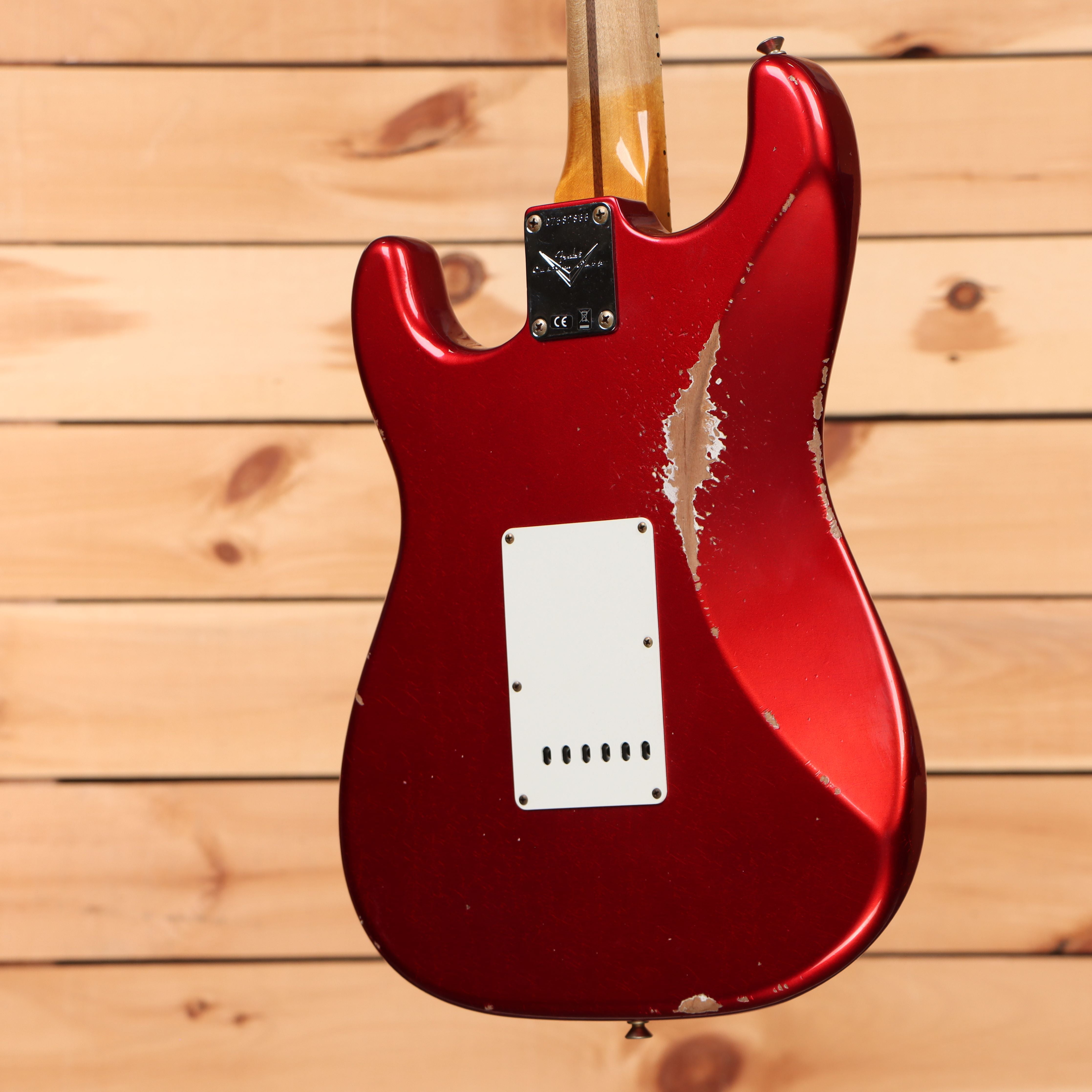 Fender Custom Shop Time Machine 1958 Stratocaster Relic electric guitar Faded Aged Candy Apple Red with white pickguard