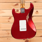 Fender Custom Shop Time Machine 1958 Stratocaster relic electric guitar Faded Aged Candy Apple Red with white pickguard