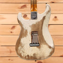 Fender Custom Shop Poblano Stratocaster pre-owned electric guitar Aged White Blonde relic finish with single-coil pickups