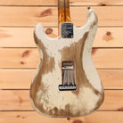 Pre-owned Fender Custom Shop Poblano Stratocaster electric guitar Aged White Blonde relic finish with single-coil pickups