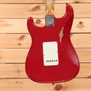 Fender Custom Shop Limited 1967 Stratocaster HSS Relic electric guitar Dakota Red with aged finish and white pickguard