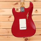 Fender Custom Shop Limited 1967 Stratocaster HSS Relic electric guitar Dakota Red with aged finish and white pickguard
