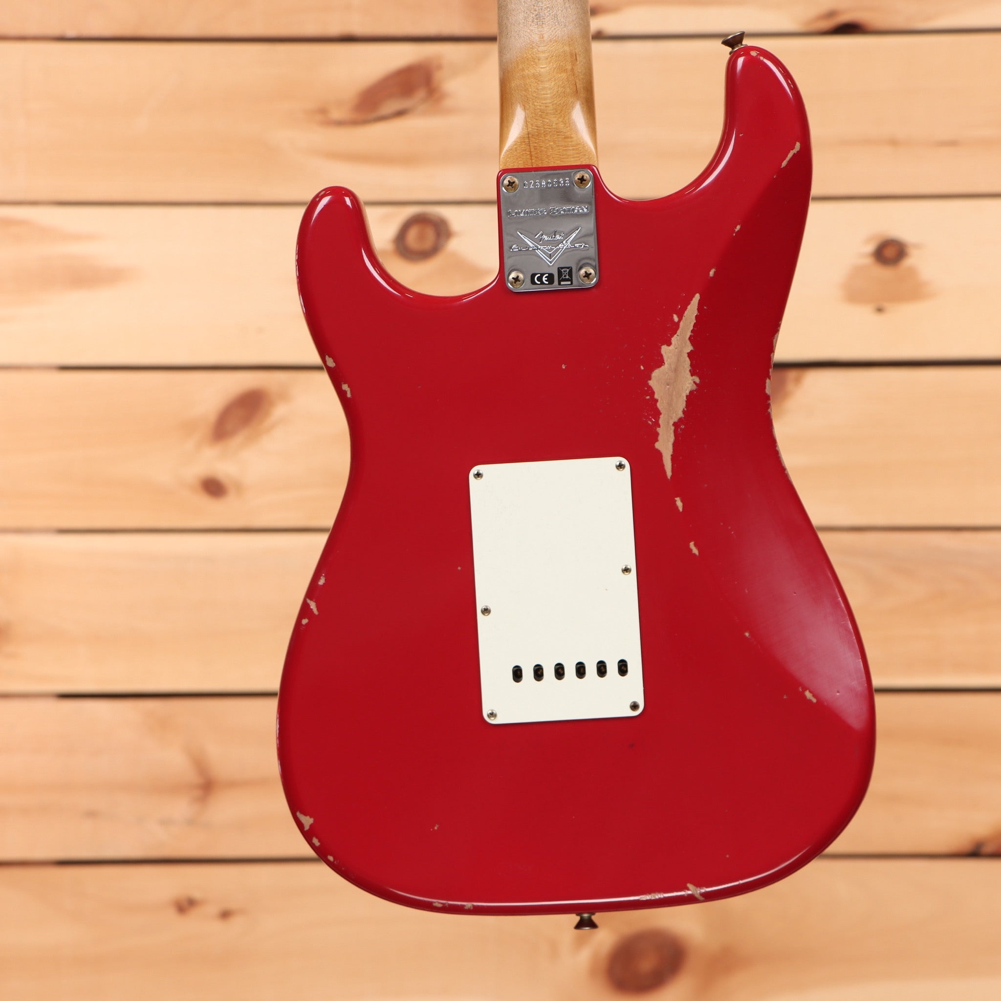 Fender Custom Shop Limited 1967 Stratocaster HSS Relic electric guitar Dakota Red with aged finish and white pickguard