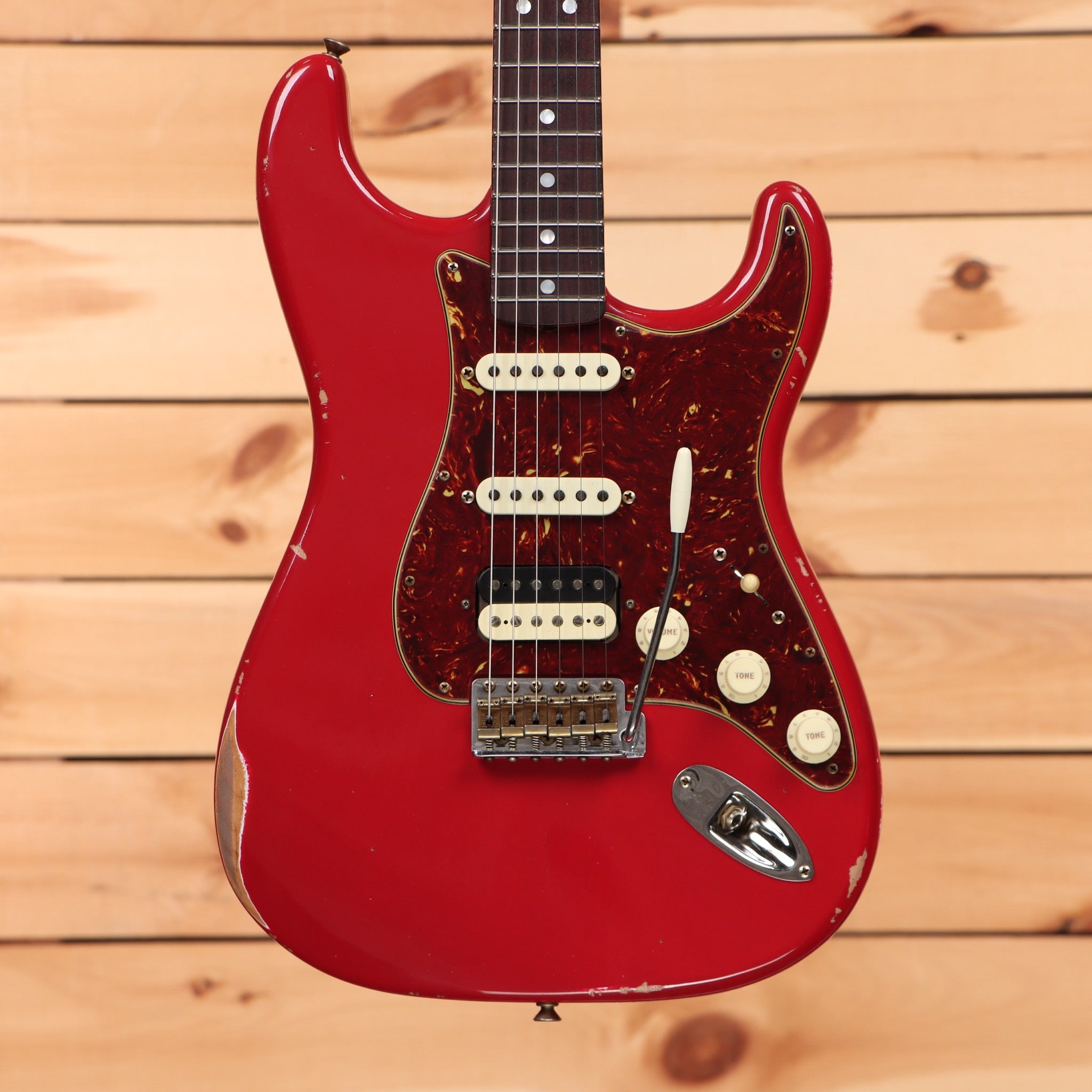 Fender Custom Shop Limited 1967 Stratocaster HSS electric guitar Dakota Red relic with tortoiseshell pickguard