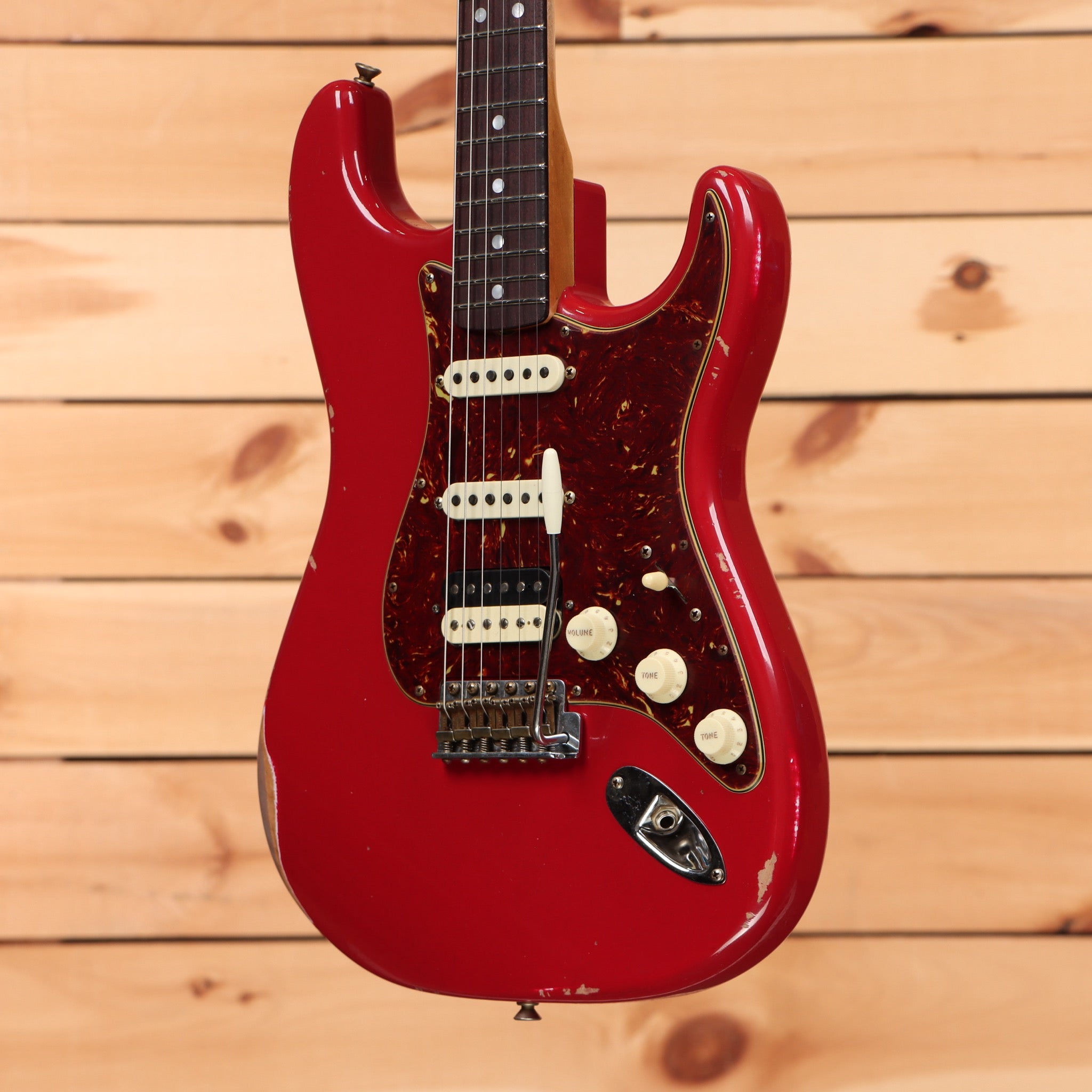 Fender Custom Shop Limited 1967 Stratocaster HSS Relic electric guitar Dakota Red with tortoiseshell pickguard