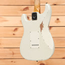 Fender Custom Shop Limited 1967 Stratocaster HSS Relic electric guitar Olympic White aged finish with single-coil pickups