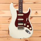Fender Custom Shop Limited 1967 Stratocaster HSS Relic electric guitar Olympic White with dark red tortoiseshell pickguard