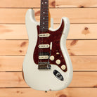Fender Custom Shop Limited 1967 Stratocaster HSS Relic electric guitar Aged Olympic White with dark red tortoiseshell pickguard