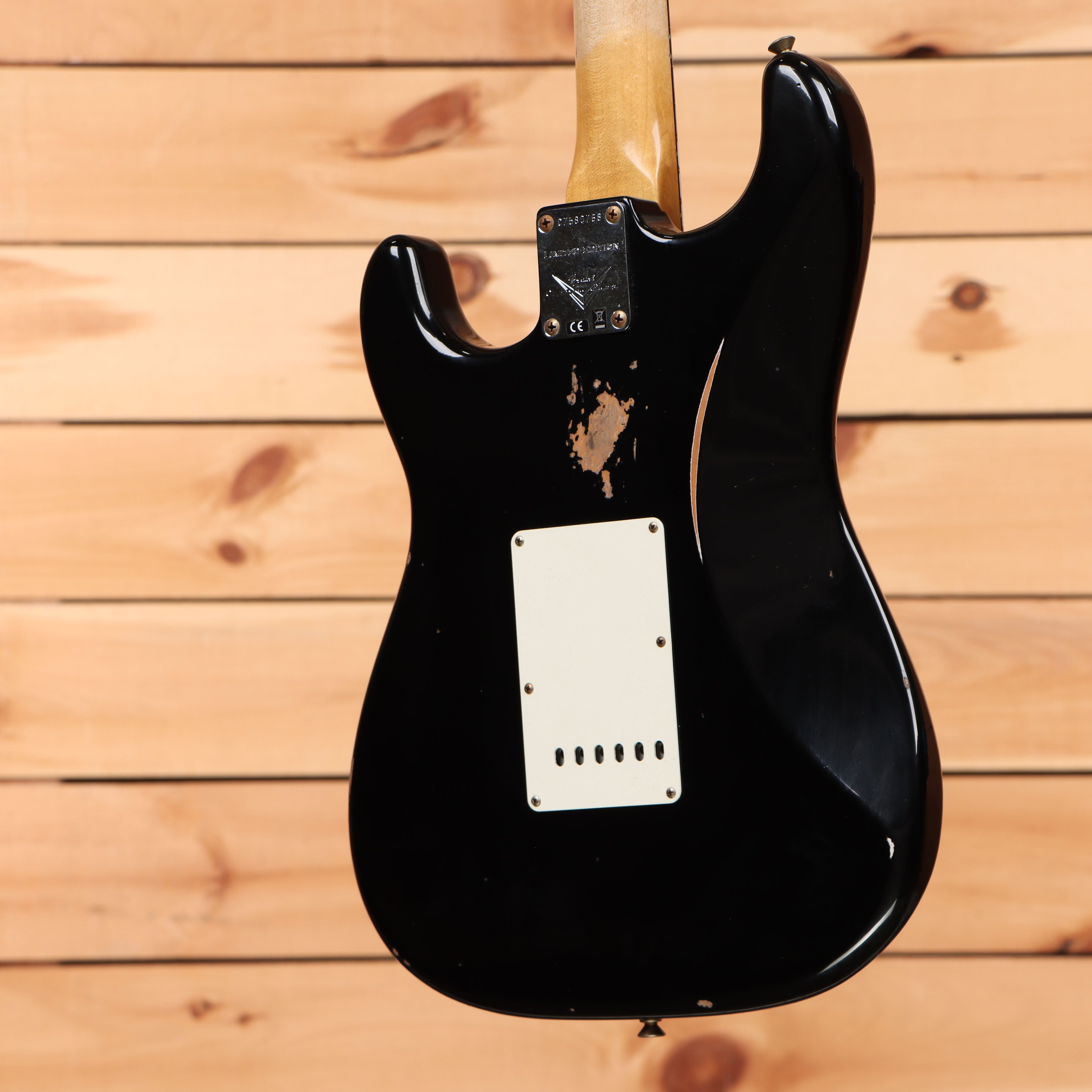 Fender Custom Shop Limited 1967 Stratocaster HSS Relic electric guitar aged black with white pickguard