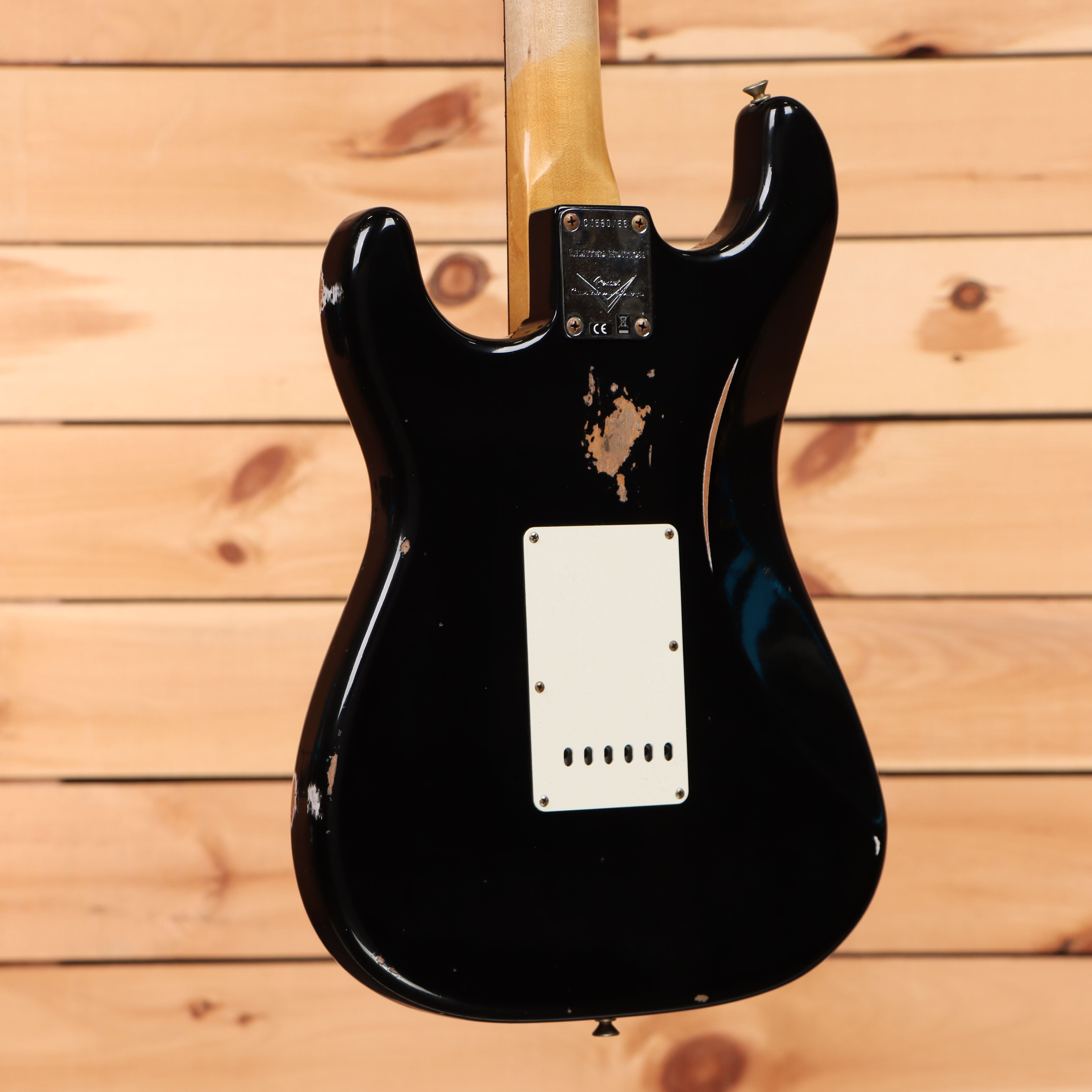 Fender Custom Shop Limited 1967 Stratocaster HSS Relic electric guitar aged black with white pickguard