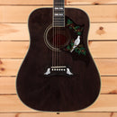 Gibson Dove Original M2M dreadnought acoustic guitar Trans Ebony with inlaid bird pickguard
