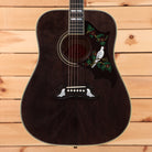 Gibson Dove Original M2M dreadnought acoustic guitar Trans Ebony with inlaid bird pickguard