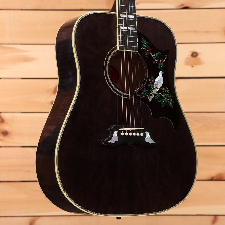 Gibson Dove Original dreadnought acoustic guitar Trans Ebony with hummingbird inlay pickguard