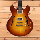 Eastman T185MX semi-hollow body electric guitar goldburst finish with dual humbucker pickups and f-holes