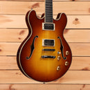 Eastman T185MX semi-hollow electric guitar Goldburst with dual humbucker pickups and f-holes