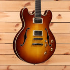 Eastman T185MX semi-hollow electric guitar Goldburst with dual humbucker pickups and f-holes