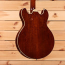 Eastman T185MX semi-hollow electric guitar Goldburst with f-holes and maple binding