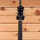 Eastman T185MX semi-hollow electric guitar Goldburst with cream tuning pegs and maple neck
