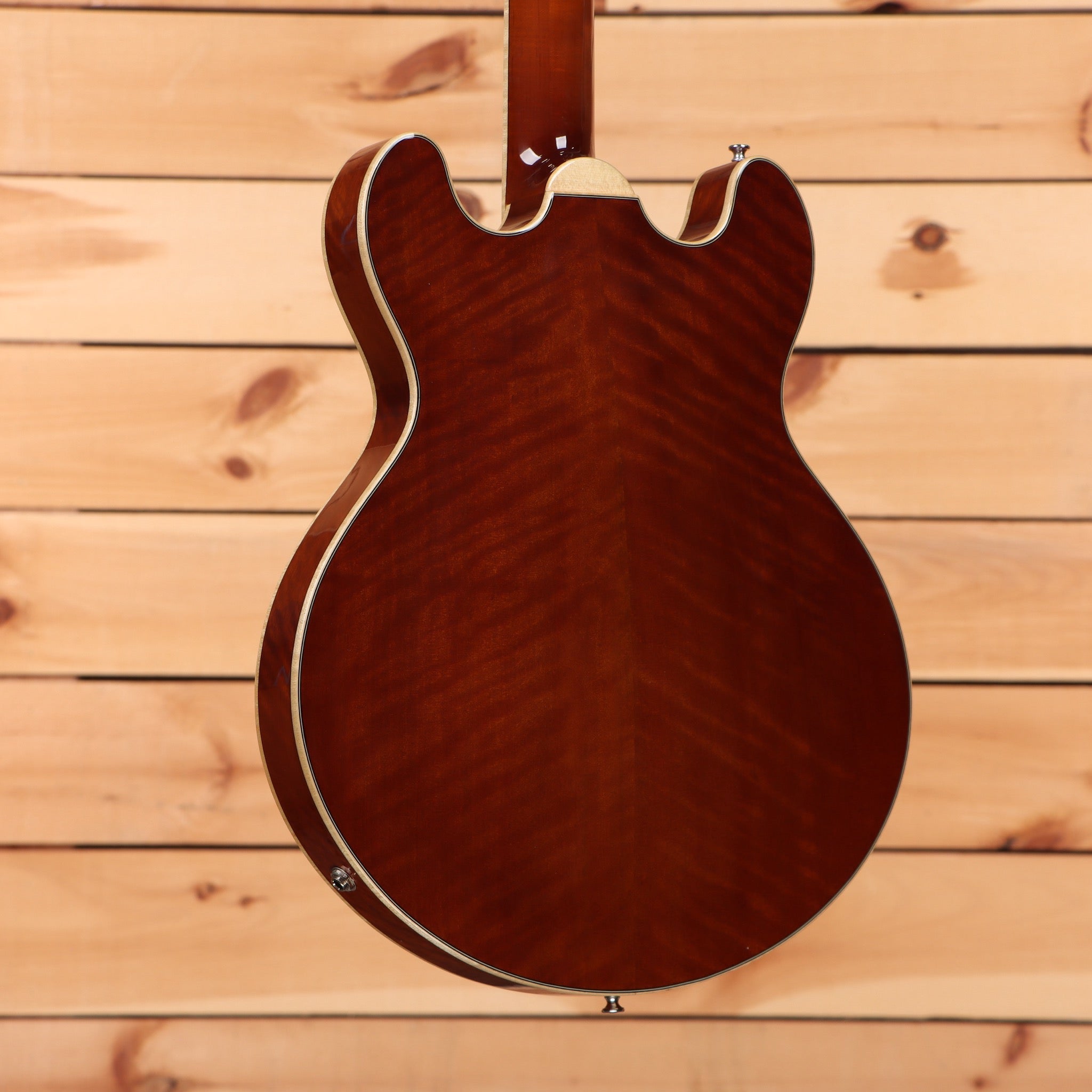 Eastman T185MX semi-hollow electric guitar goldburst finish with f-holes and bound edges