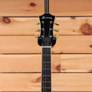 Eastman T185MX semi-hollow body electric guitar goldburst with cream tuning machines and maple neck