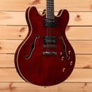 Eastman T186MX classic semi-hollow body electric guitar with flamed maple top and gold hardware