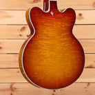 Pre-owned Gibson L5 double-cutaway semi-hollow electric guitar Iced Tea with flamed maple top