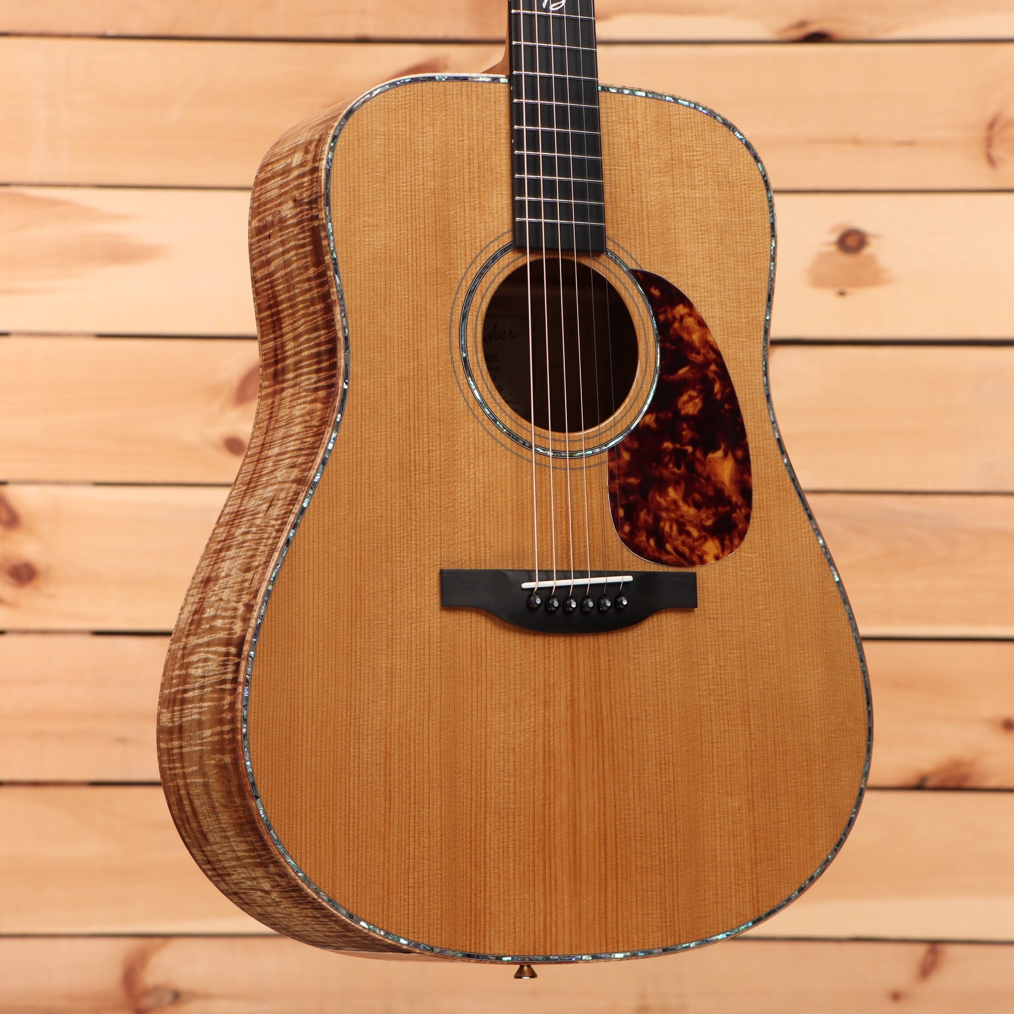 Boucher LESG172 dreadnought acoustic guitar natural finish with tortoiseshell pickguard