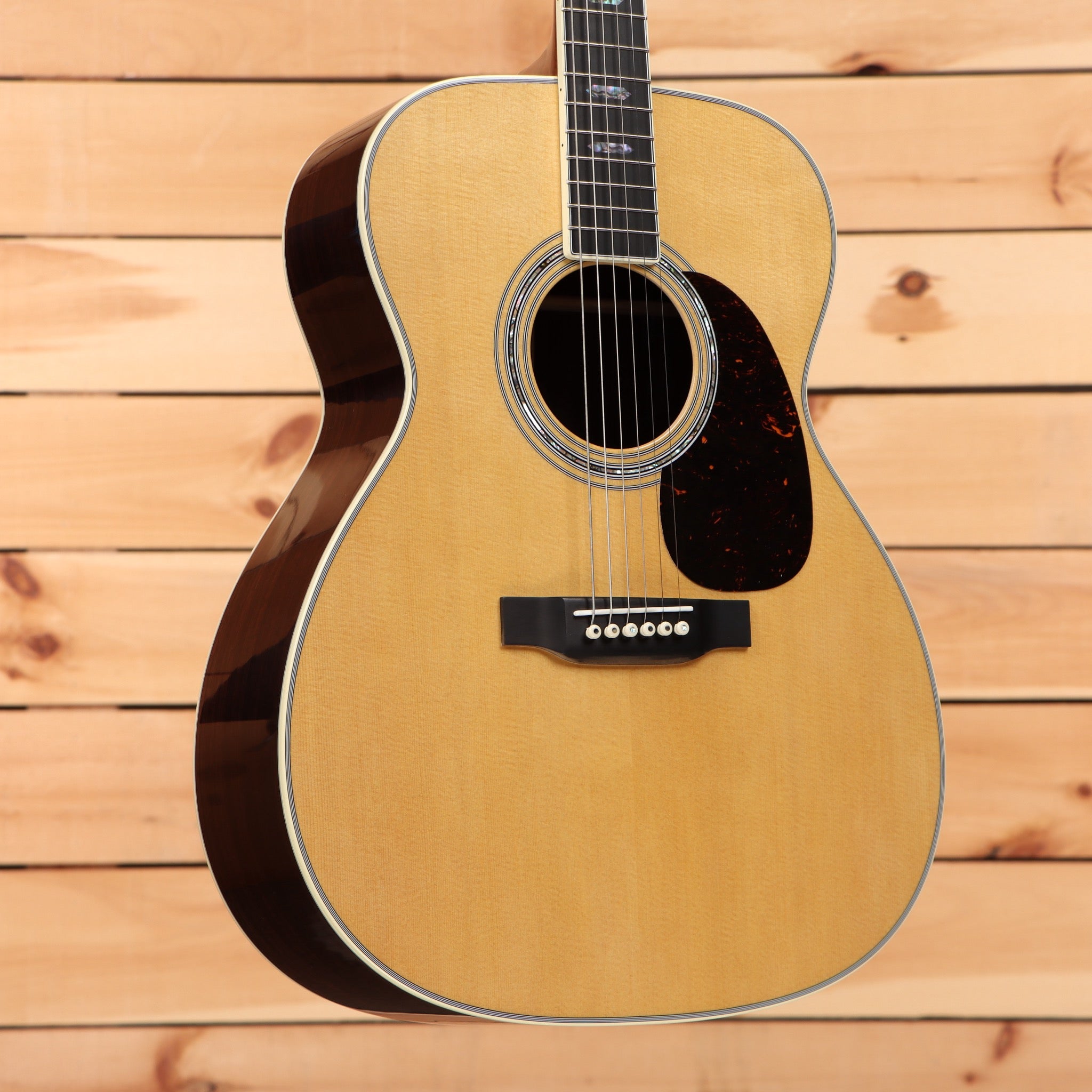 Martin J40 dreadnought acoustic guitar natural finish with silver binding