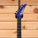 Jackson American Series Virtuoso HT electric guitar Mystic Blue with pointed headstock and black hardware