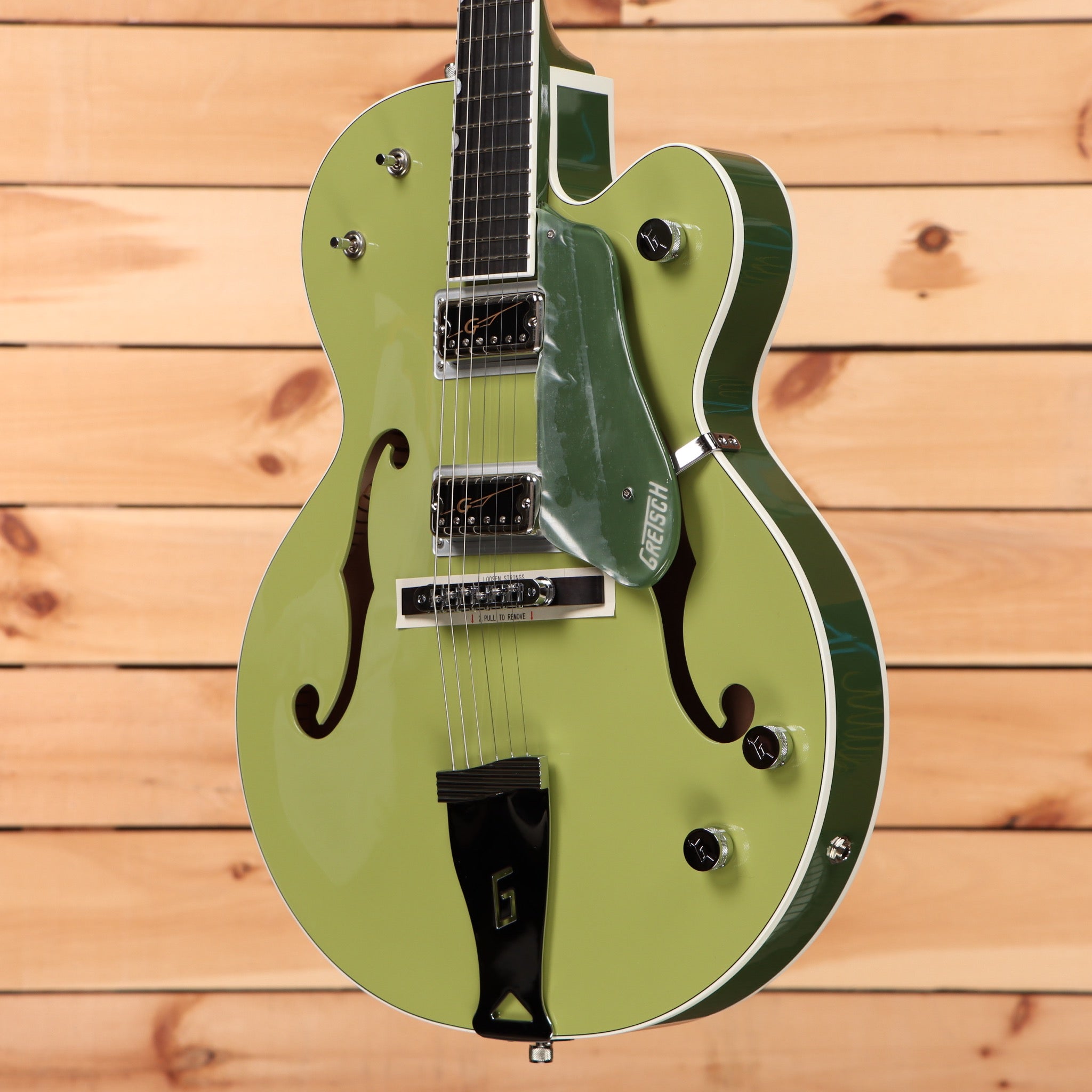 Gretsch G6618MG Martin Gore Anniversary semi-hollow electric guitar Smoke Green with f-holes and dual humbuckers