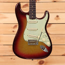 Fender Custom Shop Limited 1963 Sparkle Stratocaster Journeyman Relic 3-Color Sunburst electric guitar with single-coil pickups