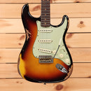 Fender Custom Shop 1961 Stratocaster Heavy Relic electric guitar 3-Tone Sunburst with single-coil pickups