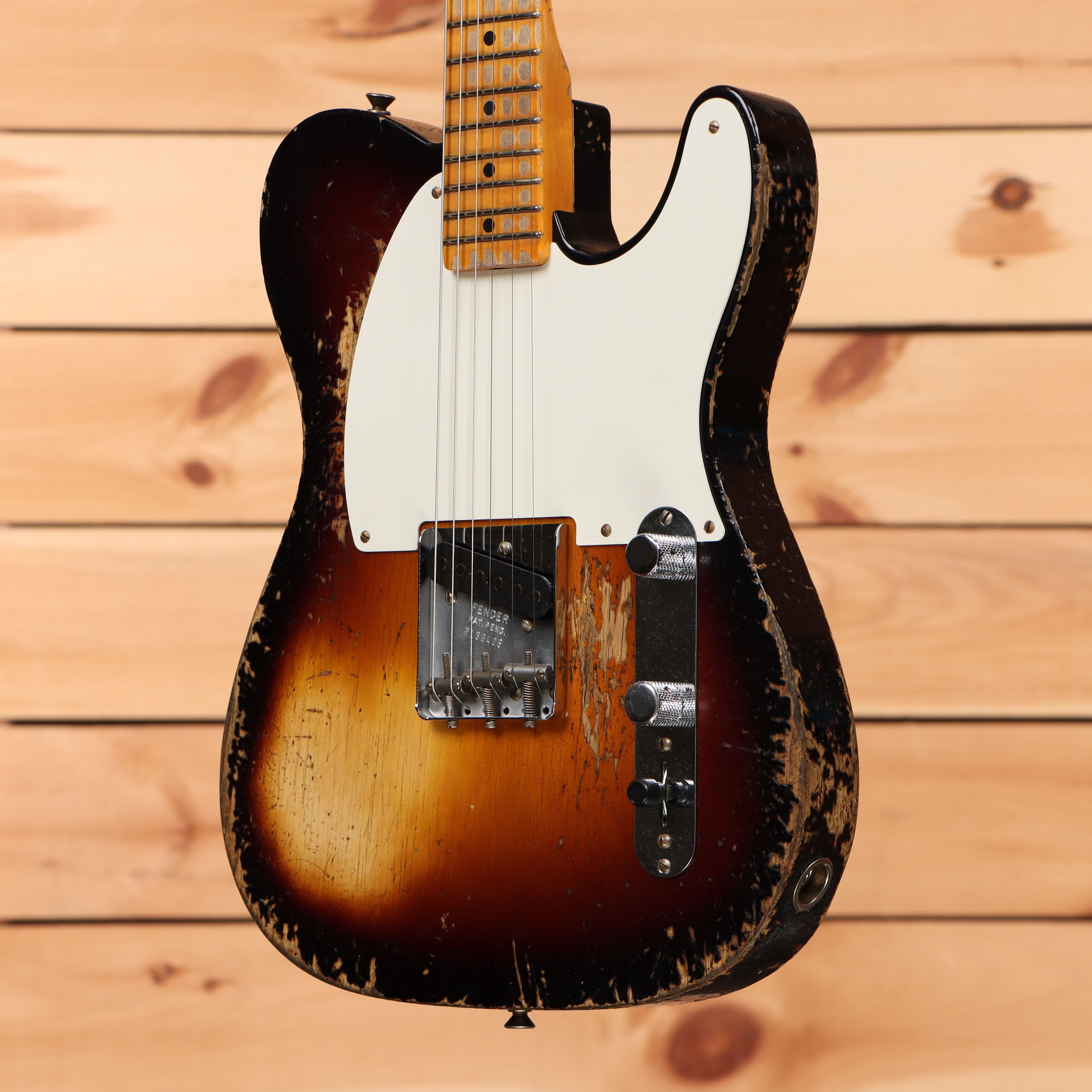 Fender Custom Shop 1950s Esquire super heavy relic electric guitar 2-color sunburst with white pickguard