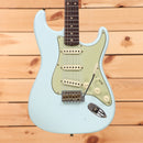 Fender Custom Shop Limited 1959 Special Stratocaster Journeyman Relic Super Faded Sonic Blue electric guitar with three single-coil pickups