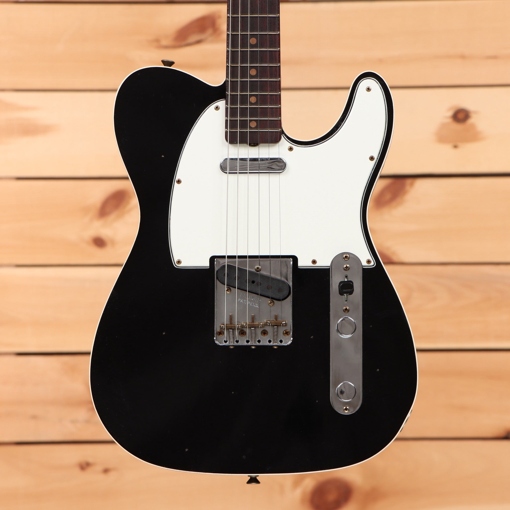 Fender Custom Shop 1960 Telecaster Custom Journeyman Relic electric guitar faded aged black with white pickguard