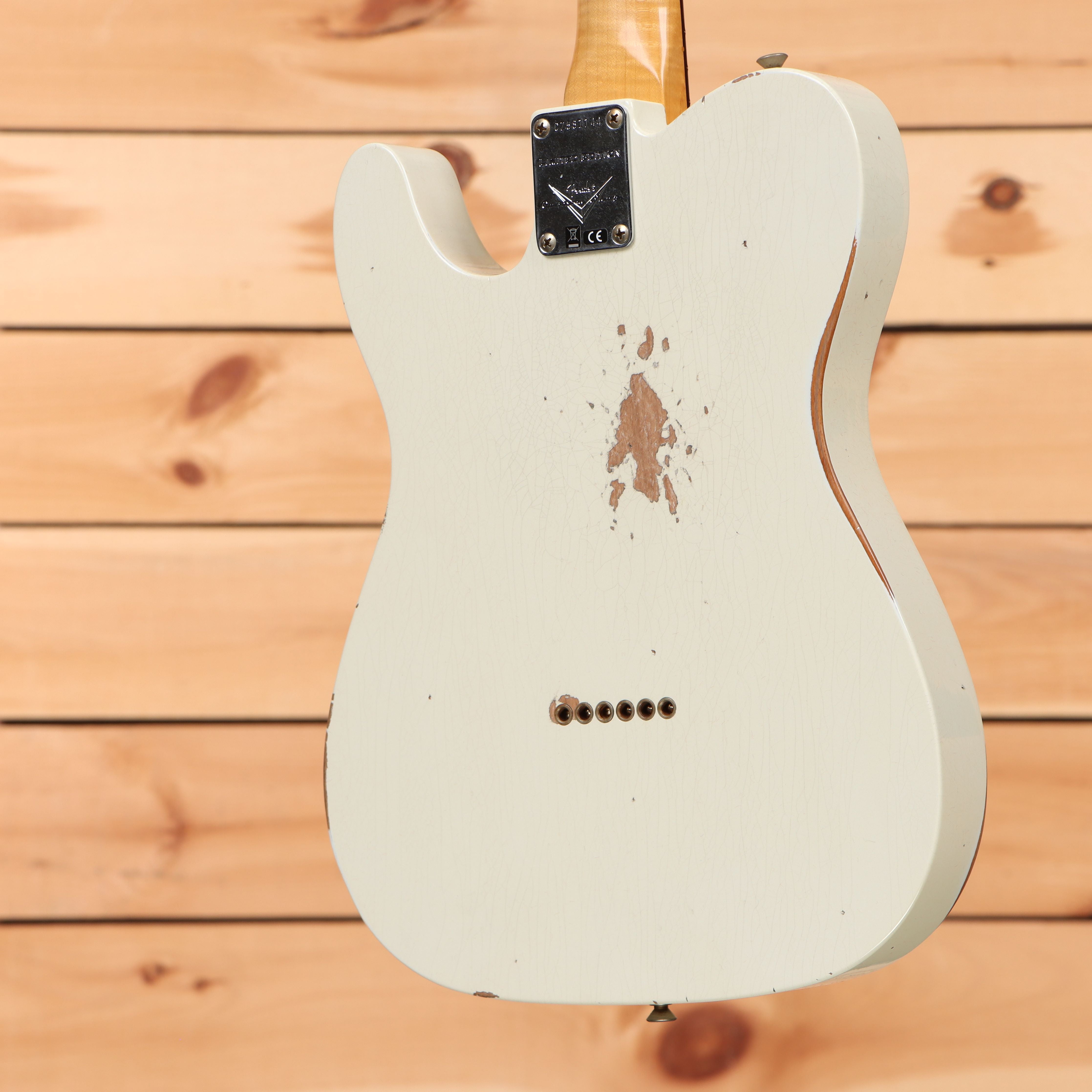 Fender Custom Shop Limited 1960 Telecaster Relic electric guitar Olympic White with single-coil pickups