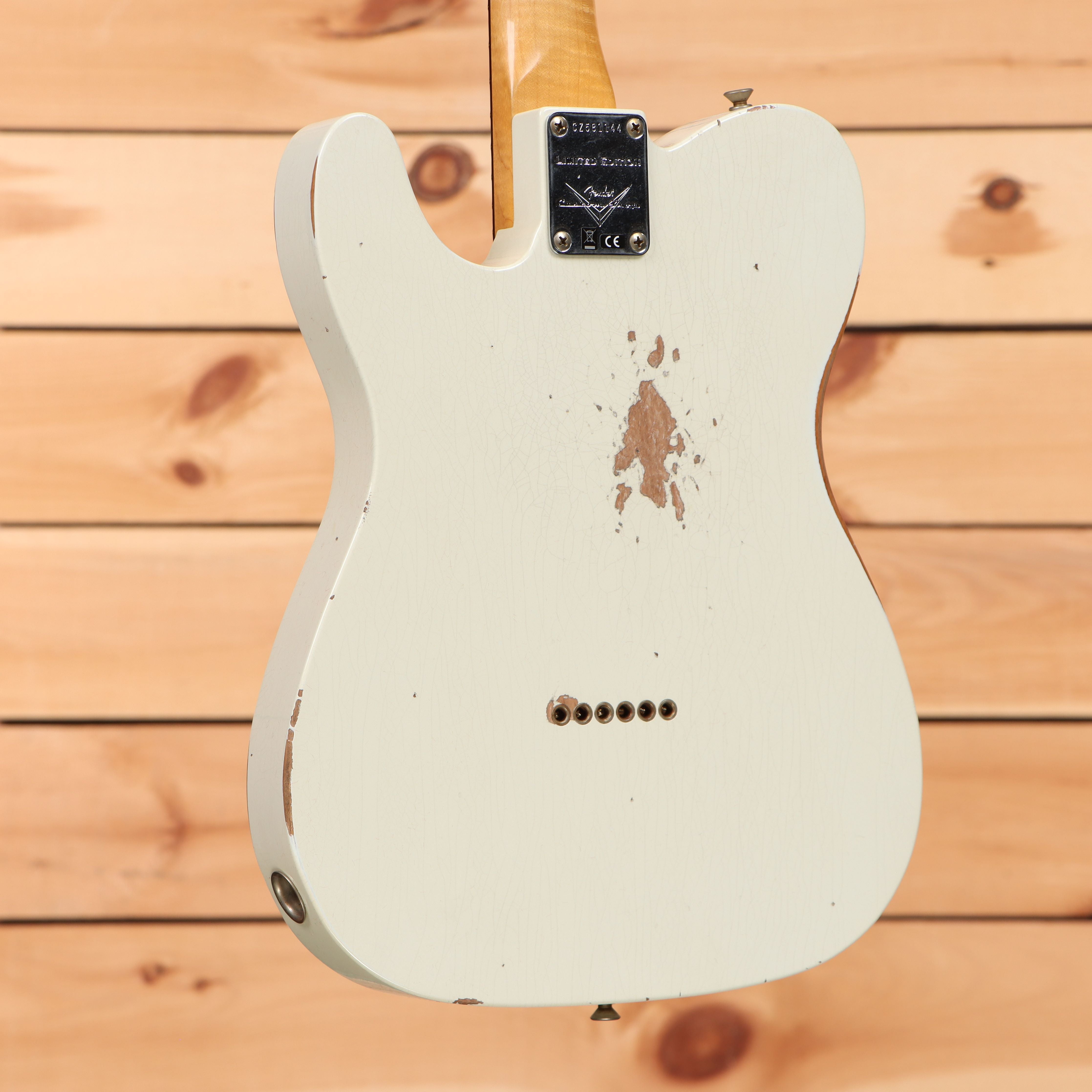 Fender Custom Shop Limited 1960 Telecaster Relic electric guitar Olympic White with aged finish and single-coil pickups